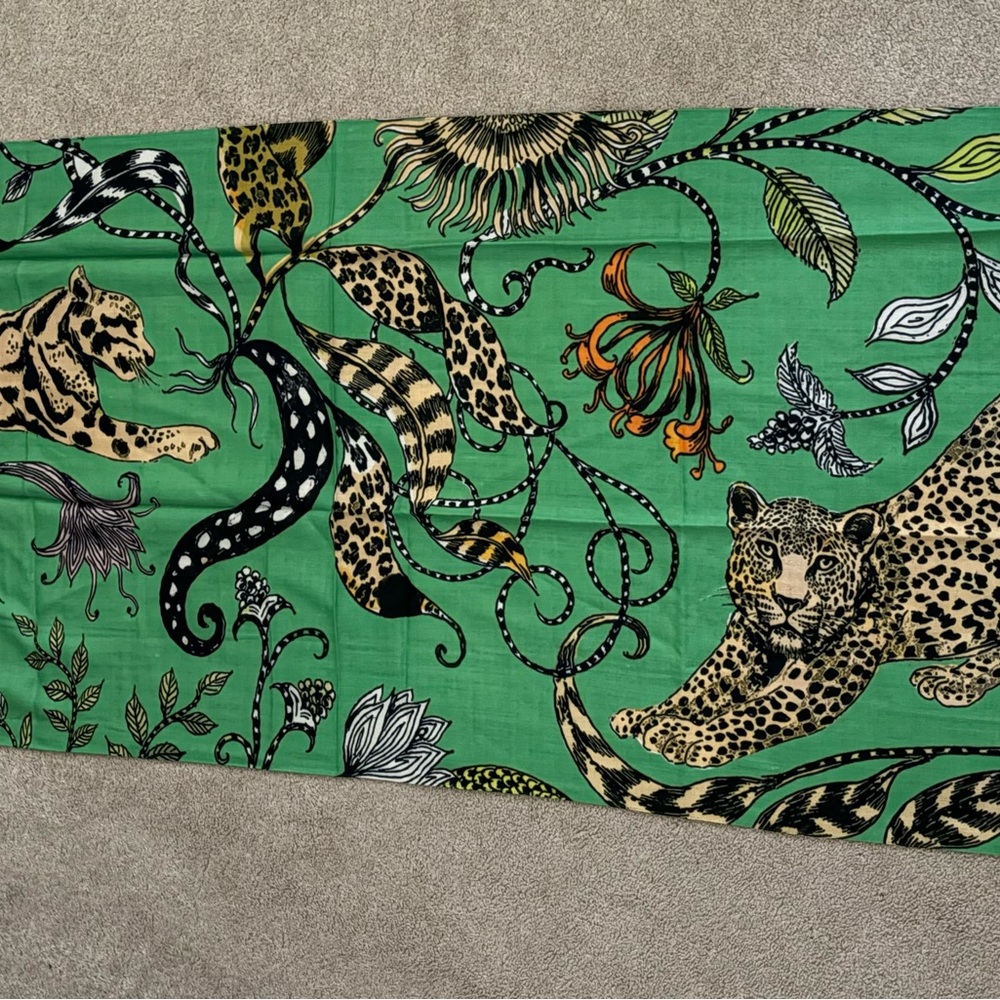 Echo Green Leopard Print Scarf